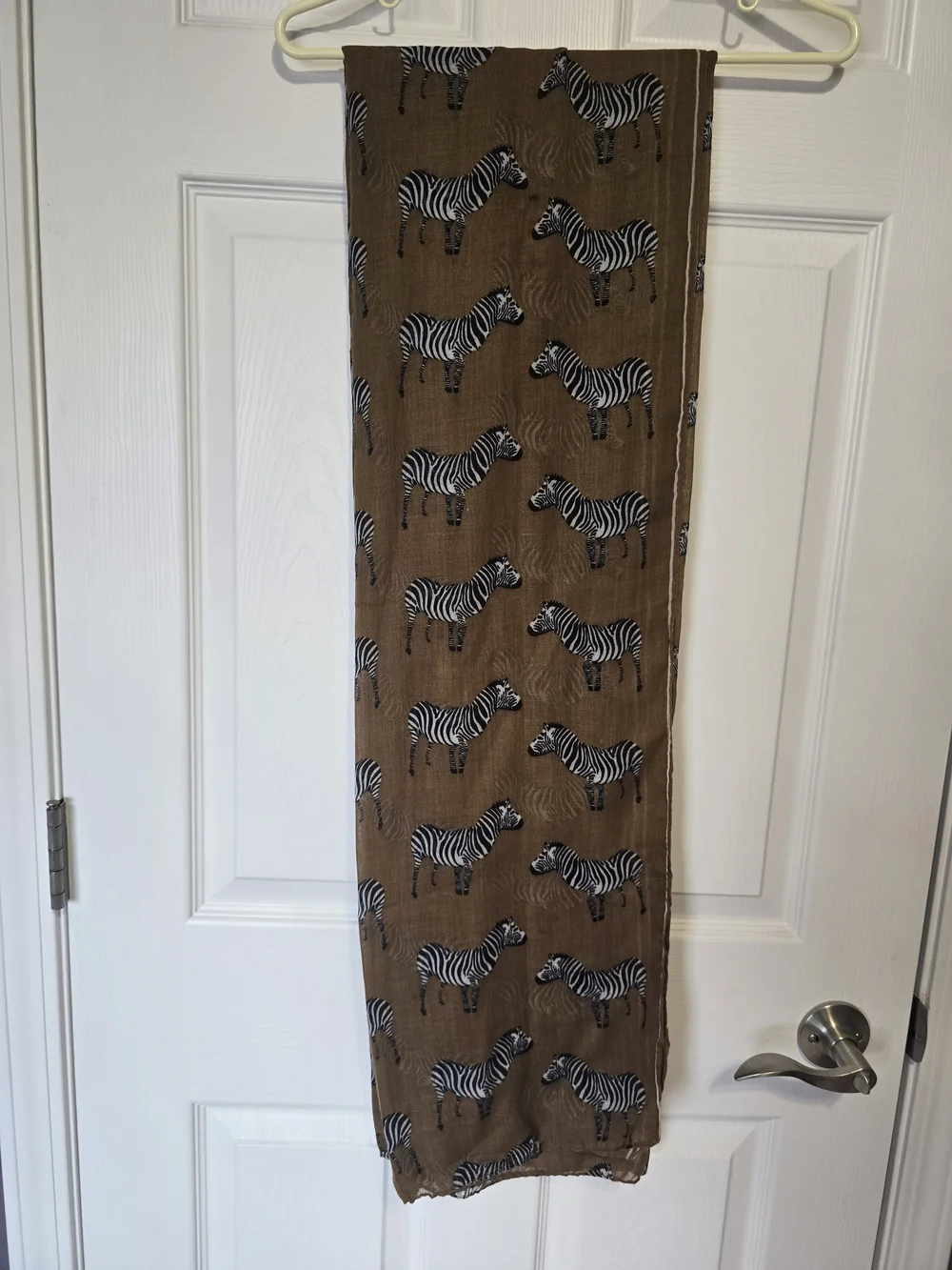 Zebra Print Brown Lightweight Scarf Wrap